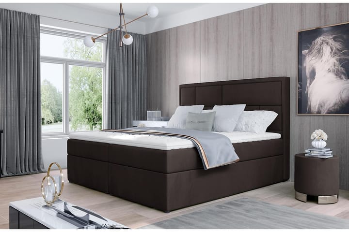 Sängpaket Varrains 180x200 cm - Brun - Möbler - Sängar - Komplett sängpaket