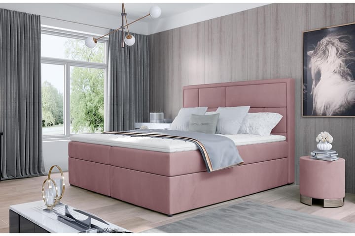 Sängpaket Varrains 180x200 cm - Ljusrosa - Möbler - Säng - Säng med förvaring