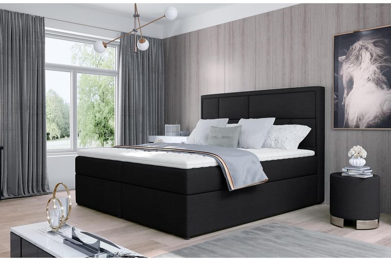 Sängpaket Varrains 180x200 cm - Svart - Möbler - Säng - Säng med förvaring