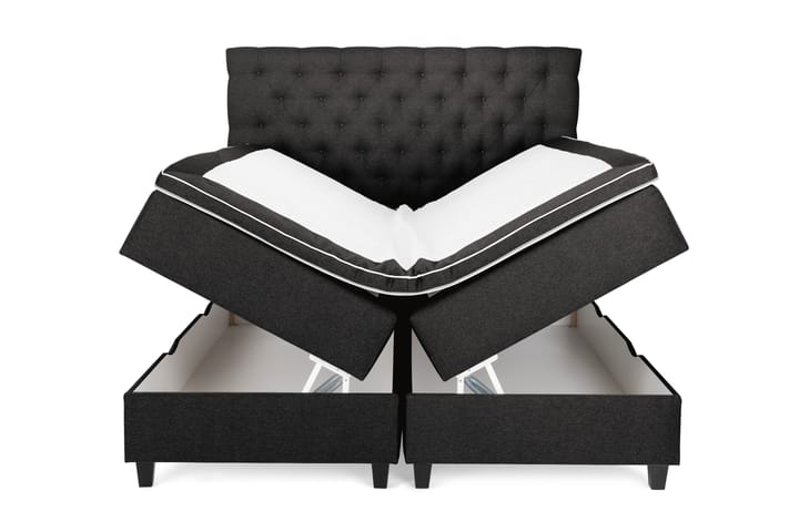 Komplett Sängpaket Boxford Säng med Förvaring 160x200 - Mörkgrå - Möbler - Säng - Kontinentalsäng