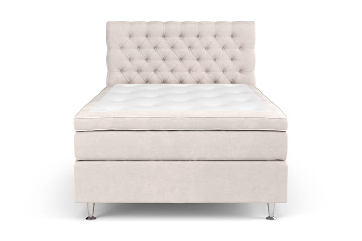 Komplett Sängpaket Estelle 120x200 cm - Beige|Sammet - Möbler - Säng - Kontinentalsäng
