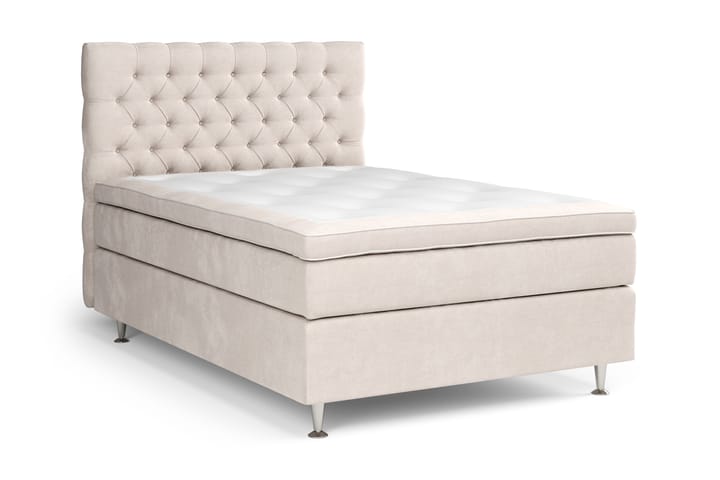 Komplett Sängpaket Estelle 120x200 cm - Beige|Sammet - Möbler - Säng - Kontinentalsäng