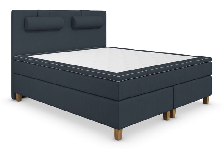 Komplett Sängpaket Roma Lyx 160 cm Mörkblå/Ekben - Kontinentalsäng - Möbler - Säng - Kontinentalsäng