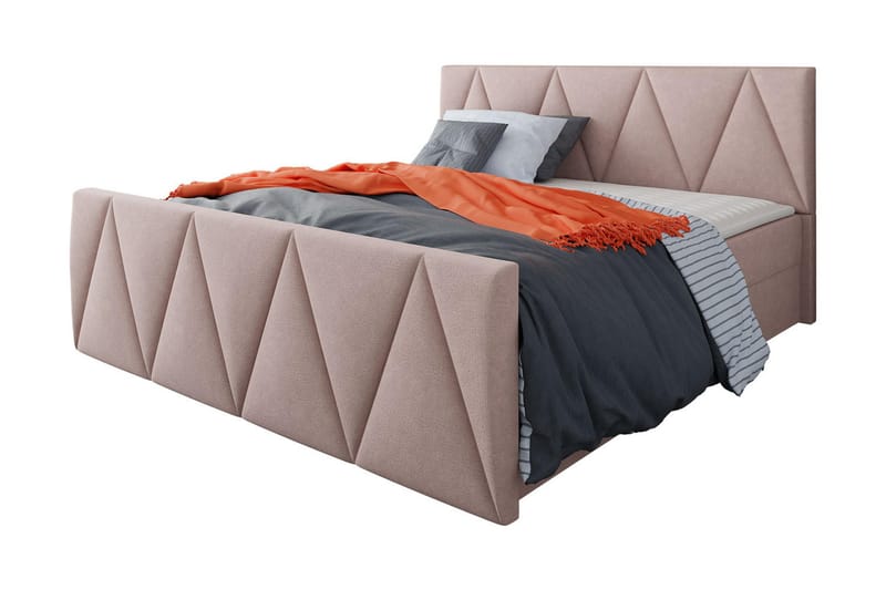 Kontinentalsäng Dihel 140x200 cm med Sänggavel - Rosa - Möbler - Säng - Säng med förvaring