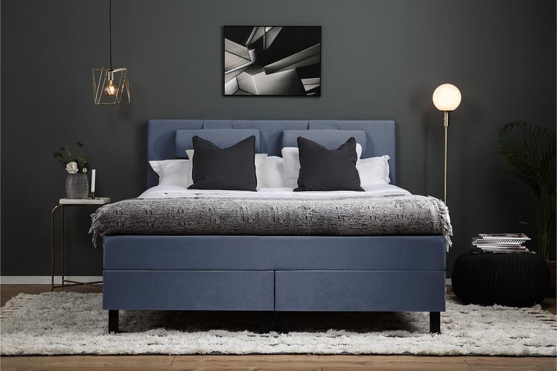 Kontinentalsäng Olivia 150x200 Polyeter - Mörkblå - Möbler - Säng - Kontinentalsäng