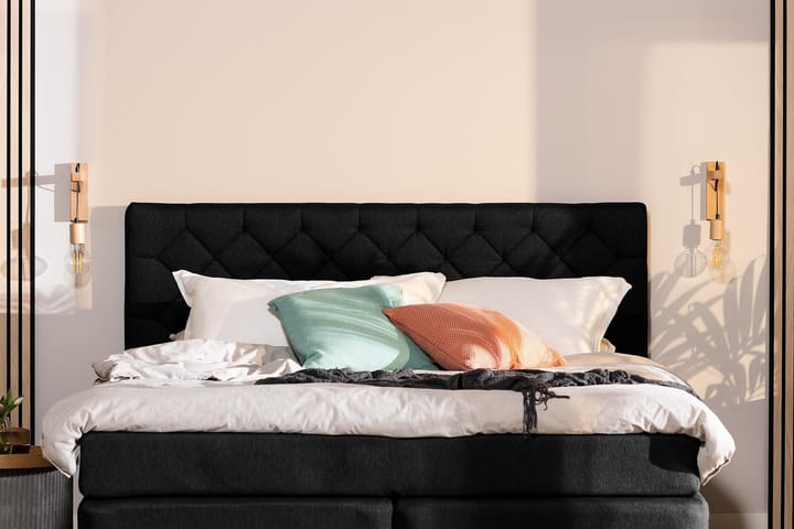 Sängpaket OPAL 160x200 cm Svart - Kinnabädden - Möbler - Säng - Kontinentalsäng