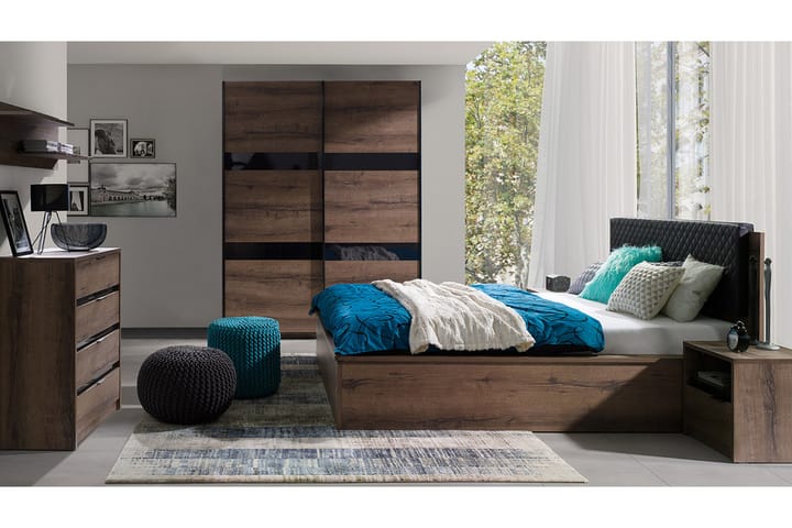 Sovrumsset Charon - Ek|Svart - Möbler - Säng - Möbelset för sovrum