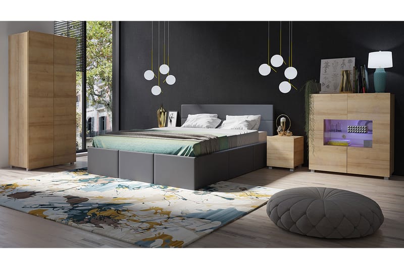 Sovrumsset Frick - Ek/Guld - Möbler - Säng - Möbelset för sovrum