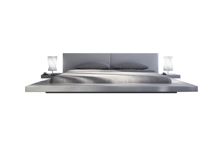 Säng Bjella LED-belysning 180x200 cm - Vit - Möbler - Säng - Ramsäng & resårbotten