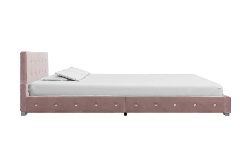 Säng med madrass rosa sammet 120x200 cm - Rosa - Möbler - Säng - Ramsäng & resårbotten