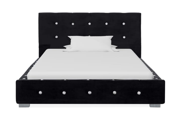 Säng med madrass svart sammet 90x200 cm - Svart - Möbler - Sängar - Komplett sängpaket