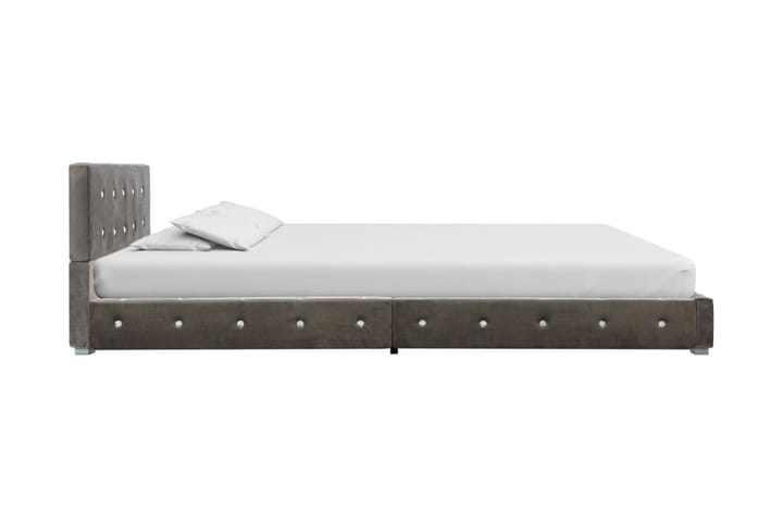 Säng med memoryskummadrass grå sammet 120x200 cm - Grå - Möbler - Säng - Ramsäng & resårbotten
