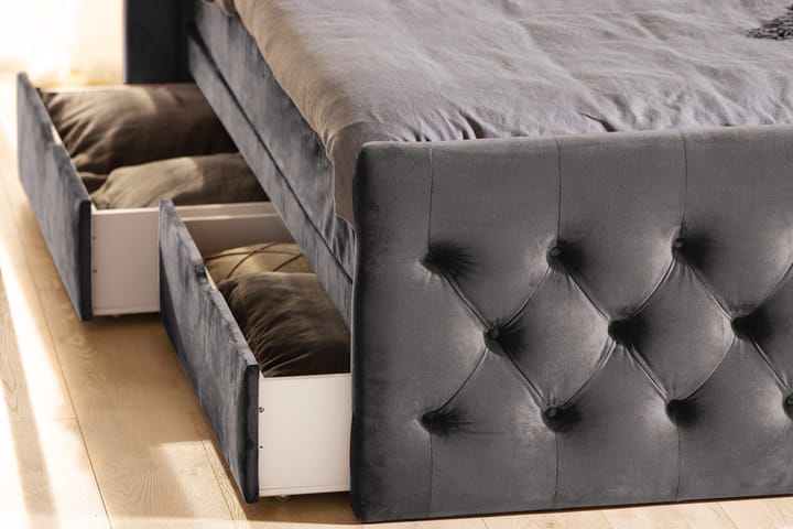 Altaneira Sängpaket 160x200 med Lådförvaring - Mörkgrå - Möbler - Säng - Säng med förvaring