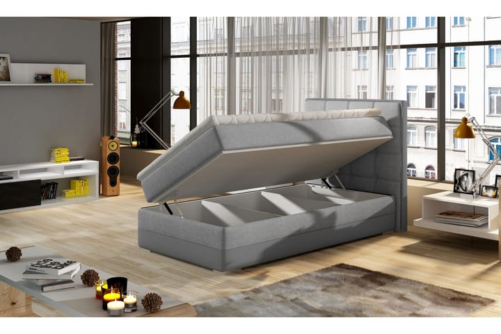 Förvaringssäng Konshens 90x200 cm Höger - Brun|Beige - Möbler - Säng - Säng med förvaring