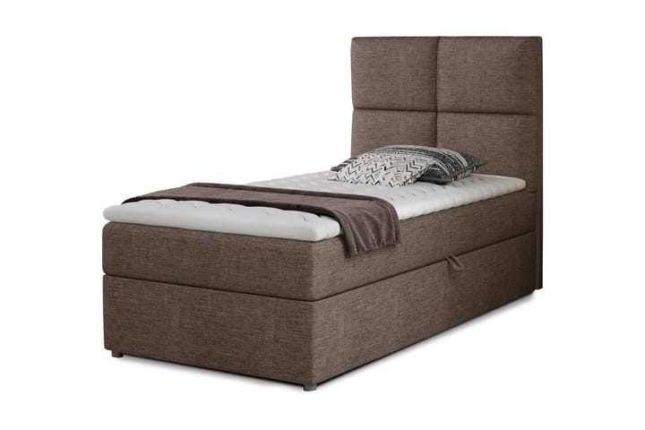 Förvaringssäng Lomagna 90x200 cm Rutad - Brun - Möbler - Säng - Säng med förvaring - Enkelsäng med förvaring