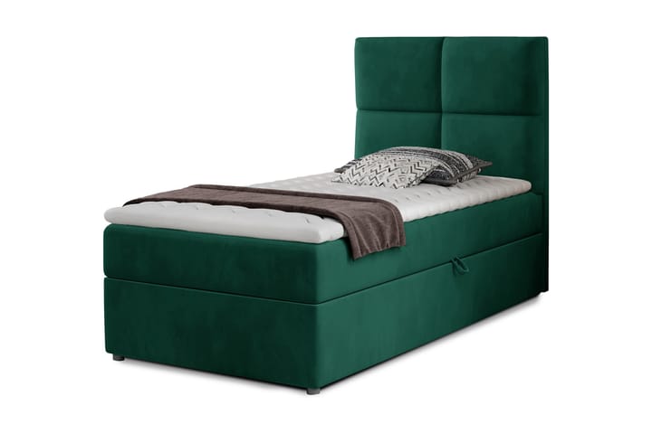 Förvaringssäng Lomagna 90x200 cm Rutad - Grön - Möbler - Säng - Säng med förvaring