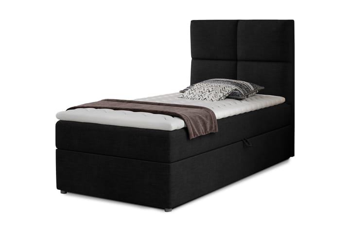 Förvaringssäng Lomagna 90x200 cm Rutad - Svart - Möbler - Säng - Säng med förvaring - Enkelsäng med förvaring