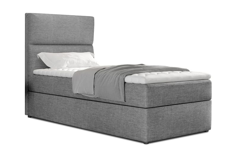 Förvaringssäng Lomagna 90x200 cm Vertikal Söm - Grå - Möbler - Säng - Säng med förvaring - Enkelsäng med förvaring
