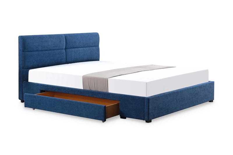 Förvaringssäng Morera 160x200 - Blå|Svart - Möbler - Säng - Säng med förvaring - Dubbelsäng med förvaring