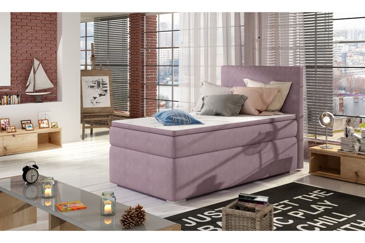 Förvaringssäng Ypas 90x200 cm Höger - Rosa - Möbler - Säng - Säng med förvaring - Enkelsäng med förvaring
