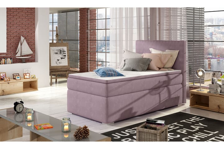 Förvaringssäng Ypas 90x200 cm Vänster - Rosa - Möbler - Säng - Säng med förvaring