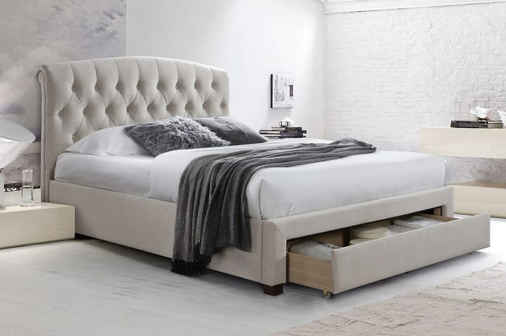 Sängram Natalia med Lådförvaring 160x200 cm - Beige - Möbler - Säng - Säng med förvaring