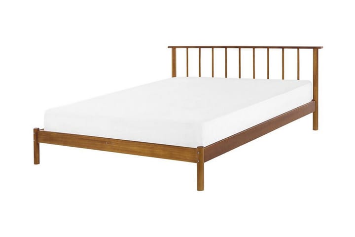 Dubbelsäng 160 x 200 cm brun BARRET - Trä/natur - Möbler - Säng - Sängram & sängstomme