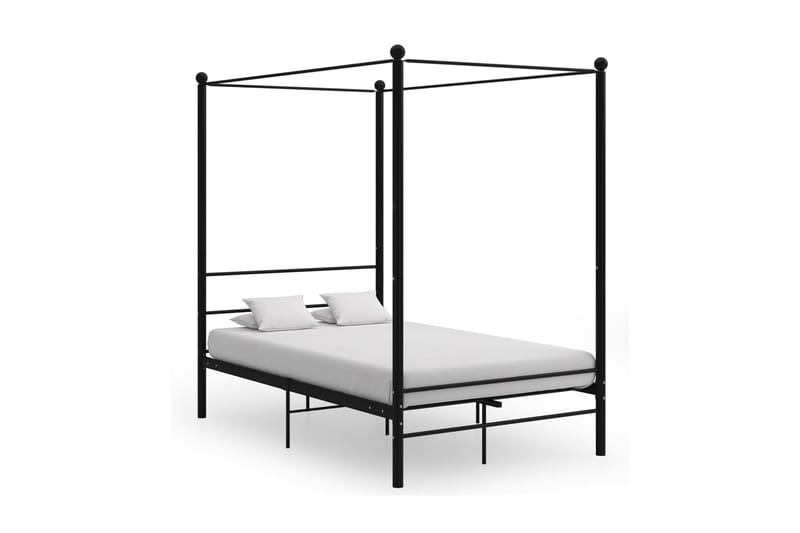Himmelsäng svart metall 140x200 cm - Svart - Möbler - Sängar - Sängram & sängstomme