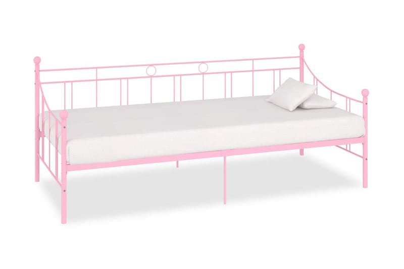 Ram till dagbädd rosa metall 90x200 cm - Rosa - Möbler - Säng - Sängram & sängstomme
