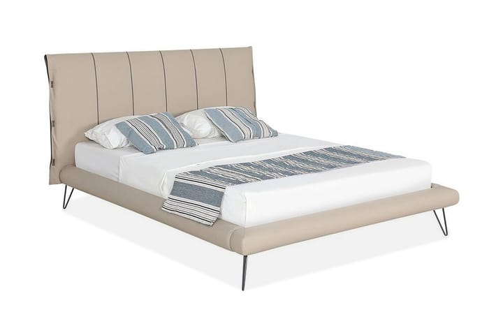 Säng Benitin 160x200 cm - Beige/Konstläder - Möbler - Säng - Sängram & sängstomme