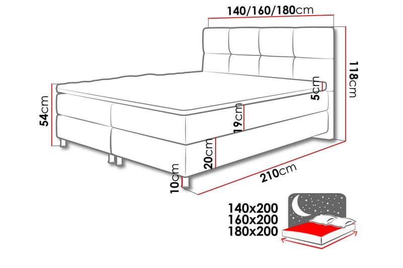 Säng Breyawna 120x200 cm - Blå - Möbler - Säng - Sängram & sängstomme