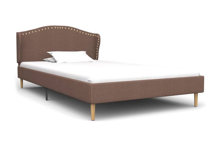 Sängram brun tyg 90x200 cm - Brun - Möbler - Säng - Sängram & sängstomme