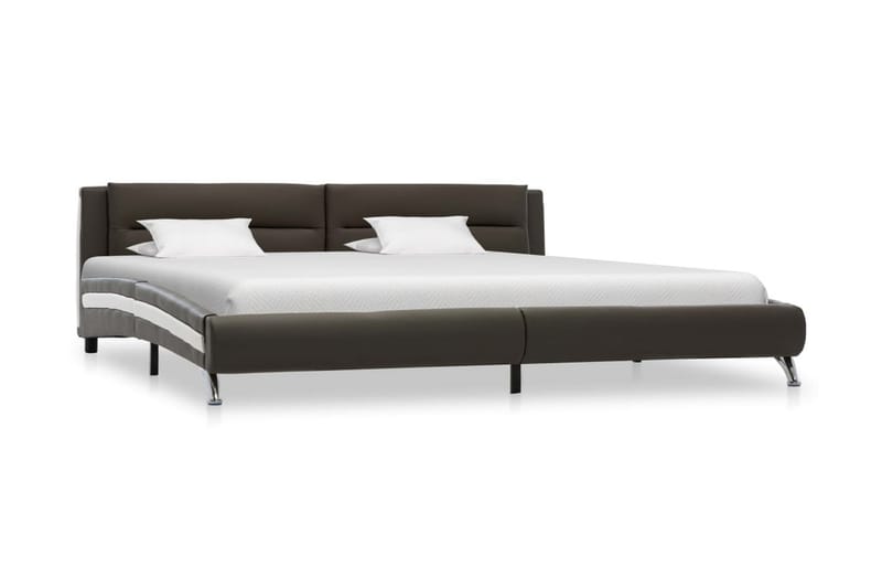 Sängram grå konstläder 160x200 cm - Grå - Möbler - Säng - Sängram & sängstomme