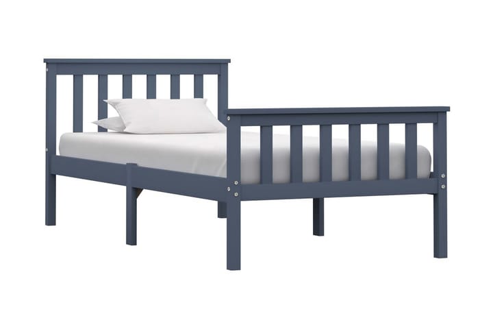 Sängram grå massiv furu 100x200 cm - Grå - Möbler - Säng - Sängram & sängstomme