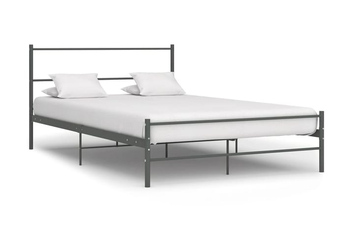 Sängram grå metall 120x200 cm - Grå - Möbler - Säng - Sängtillbehör & sänggavel - Sänggavel