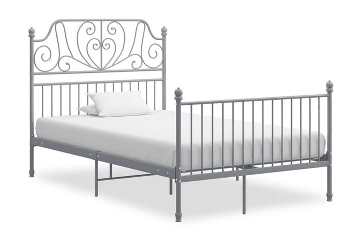 Sängram grå metall 120x200 cm - Grå - Möbler - Säng - Sängram & sängstomme