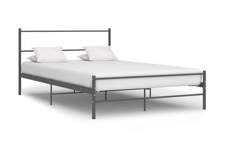 Sängram grå metall 160x200 cm - Grå - Möbler - Säng - Sängram & sängstomme