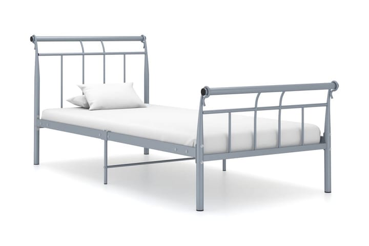 Sängram grå metall 90x200 cm - Grå - Möbler - Säng - Sängram & sängstomme