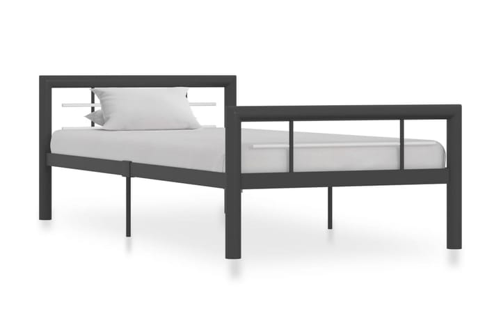 Sängram grå och vit metall 90x200 cm - Grå - Möbler - Säng - Sängram & sängstomme