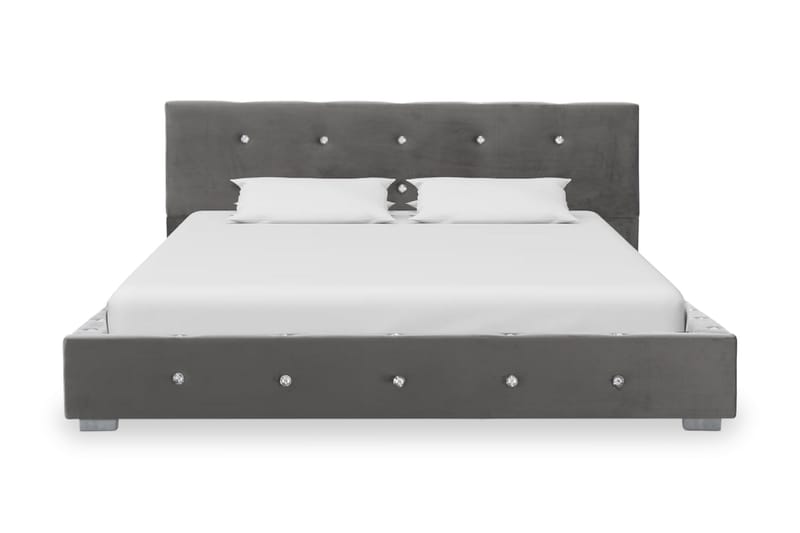Sängram grå sammet 120x200 cm - Grå - Möbler - Säng - Sängram & sängstomme