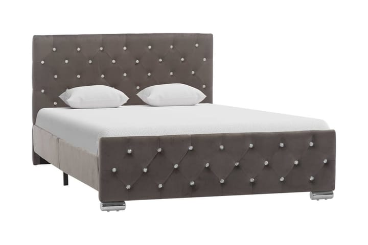 Sängram grå tyg 120x200 cm - Grå - Möbler - Säng - Sängram & sängstomme