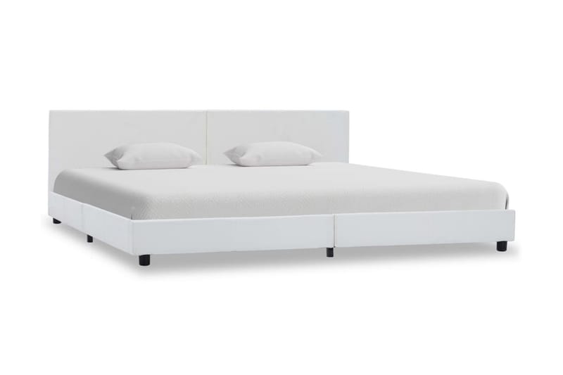Sängram hydraulisk förvaring vit konstläder 180x200 cm - Vit - Möbler - Sängar - Sängram & sängstomme