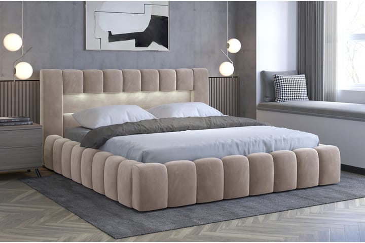 Sängram Lacolle 160x200 cm - Beige - Möbler - Säng - Sängram & sängstomme