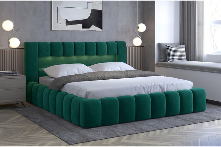 Sängram Lacolle 160x200 cm - Grön - Möbler - Säng - Sängram & sängstomme