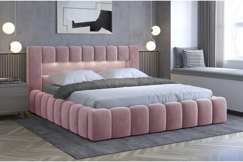 Sängram Lacolle 160x200 cm - Rosa - Möbler - Säng - Sängram & sängstomme
