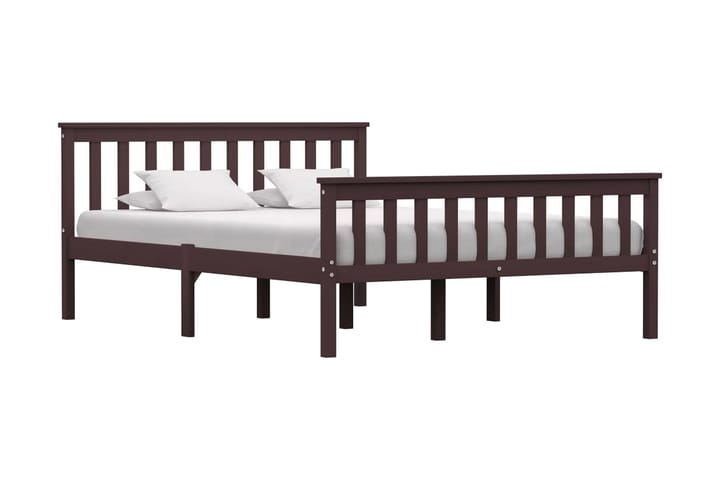 Sängram mörkbrun massiv furu 140x200 cm - Brun - Möbler - Säng - Sängram & sängstomme