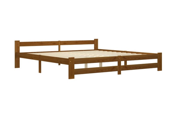 Sängram med 2 lådor honungsbrun massiv furu 200x200 cm - Brun - Möbler - Säng - Sängram & sängstomme