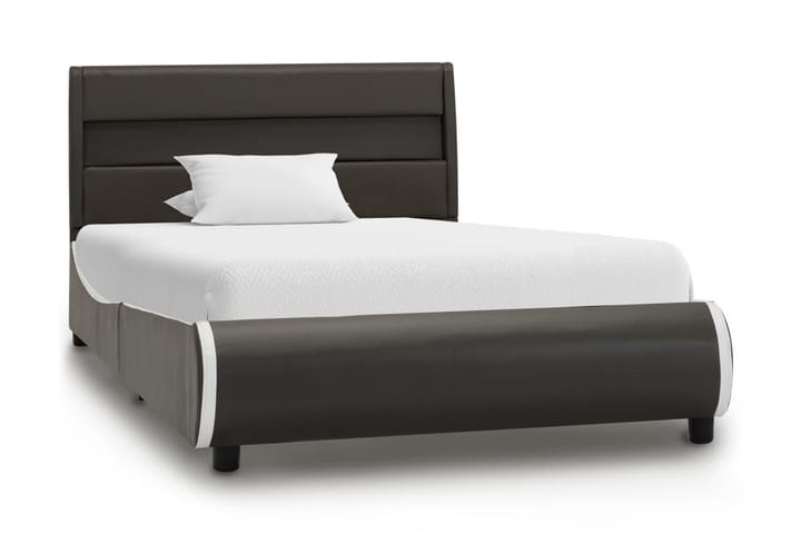 Sängram med LED antracit konstläder 90x200 cm - Grå - Möbler - Säng - Sängram & sängstomme