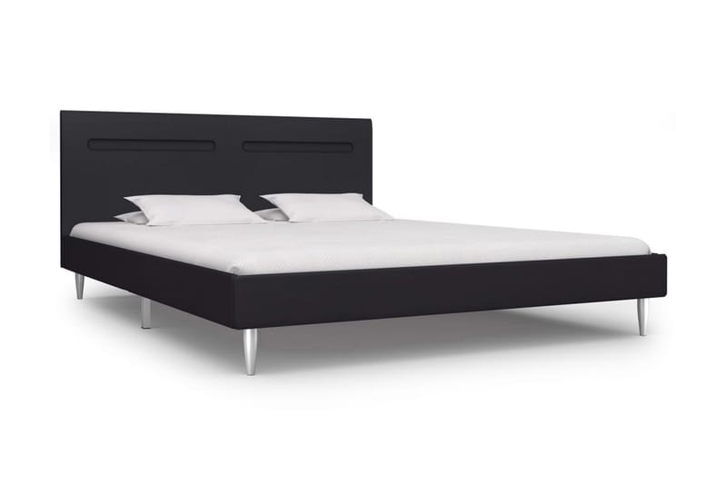 Sängram med LED svart tyg 180x200 cm - Svart - Möbler - Sängar - Sängram & sängstomme
