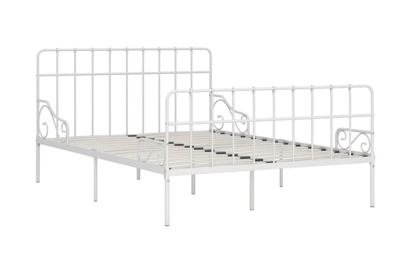Sängram med ribbotten vit metall 140x200 cm - Vit - Möbler - Säng - Sängram & sängstomme
